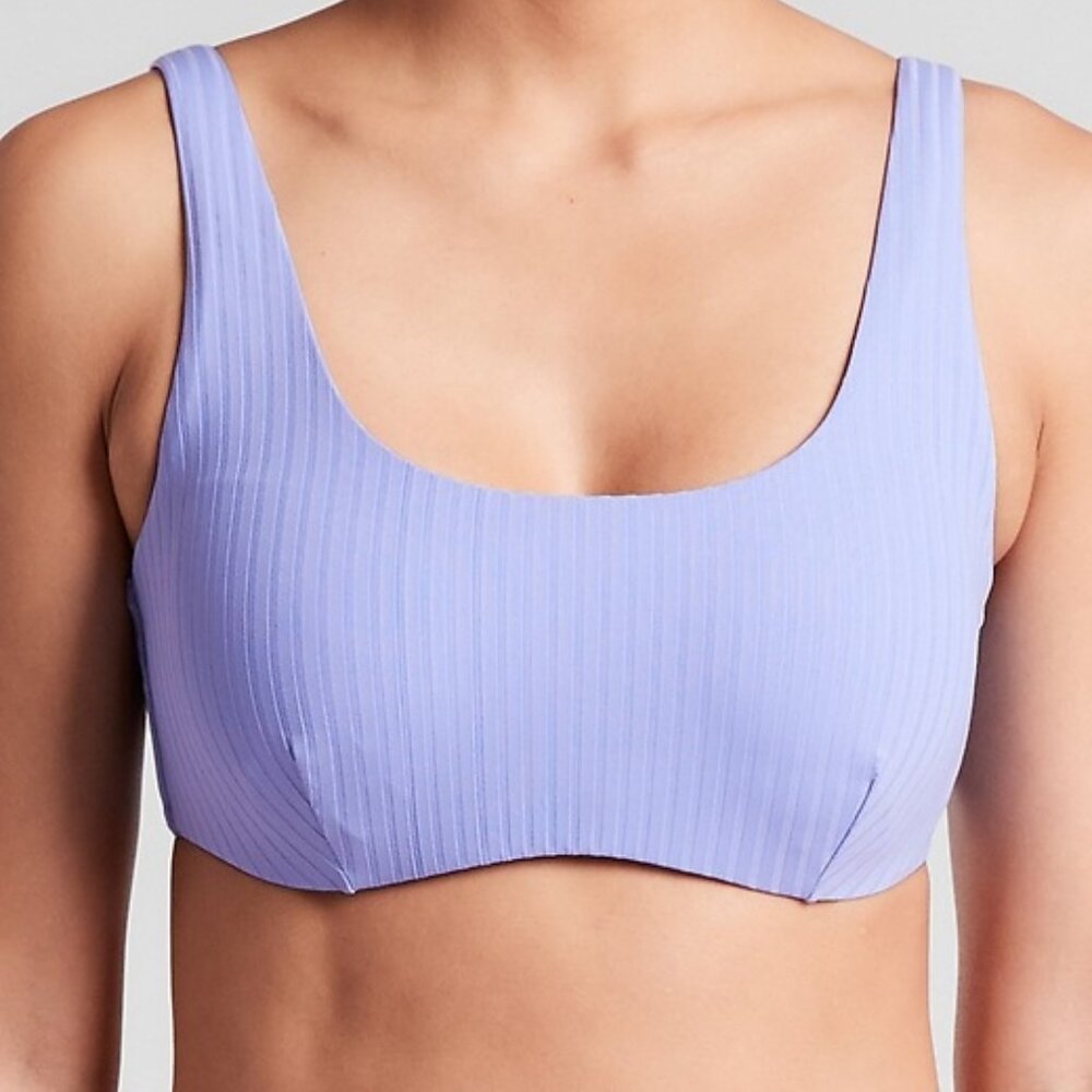 Athleta Rib 38B/C Bra Cup Bikini Top in Victorian Periwinkle